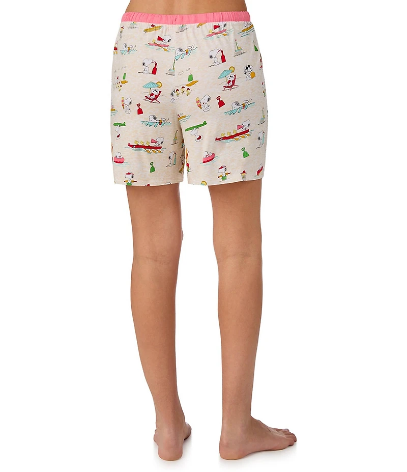 Peanuts Snoopy Beach Print Jersey Knit Coordinating Sleep Boxers