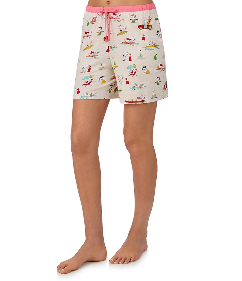 Peanuts Snoopy Beach Print Jersey Knit Coordinating Sleep Boxers