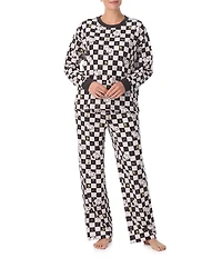 Peanuts Snoopy Checked Print Drawstring Tie Coordinating Sleep Pants