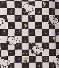 Peanuts Snoopy Checked Print Drawstring Tie Coordinating Sleep Pants