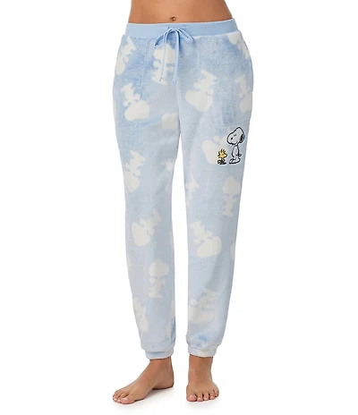Peanuts Snoopy Chenille Jacquard Drawstring Tie Coordinating Sleep Pant