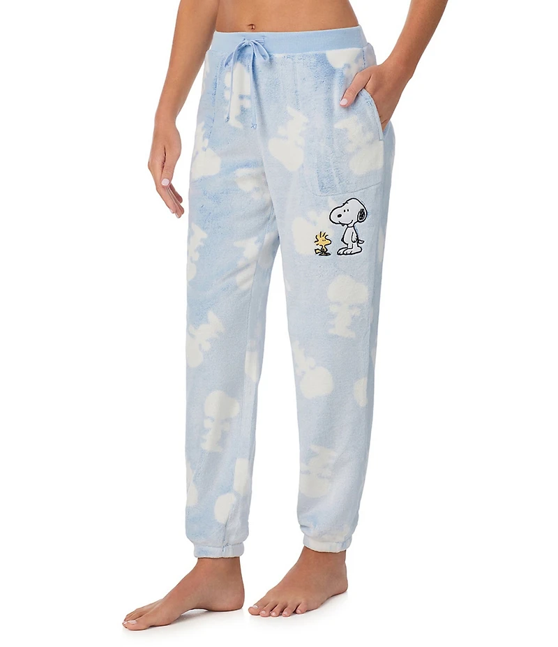 Peanuts Snoopy Chenille Jacquard Drawstring Tie Coordinating Sleep Pant