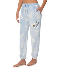 Peanuts Snoopy Chenille Jacquard Drawstring Tie Coordinating Sleep Pant