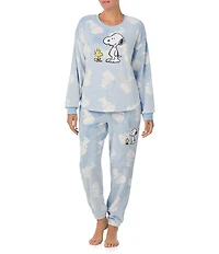 Peanuts Snoopy Chenille Jacquard Drawstring Tie Coordinating Sleep Pant