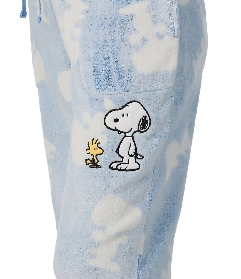 Peanuts Snoopy Chenille Jacquard Drawstring Tie Coordinating Sleep Pant