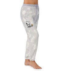Peanuts Snoopy Chenille Jacquard Drawstring Tie Coordinating Sleep Pant
