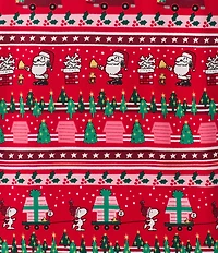 Peanuts Snoopy Fair Isle Print Long Sleeve Henley & Jogger Cozy Jersey Holiday Pajama Set