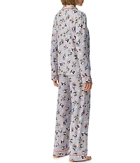 Peanuts Snoopy Halloween Print Long Sleeve Notch Collar Jersey Knit Pant Pajama Set