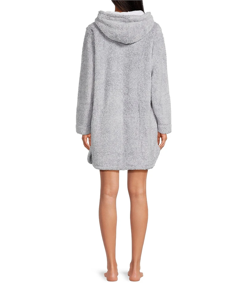 Peanuts Snoopy Long Sleeve Round Neck Plush Hooded Tunic