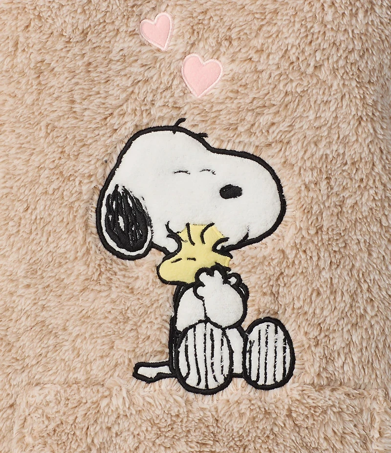 Peanuts Snoopy Long Sleeve Round Neck Plush Hooded Tunic