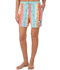 Peanuts Snoopy Stripe Print Jersey Knit Coordinating Sleep Boxers