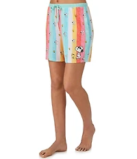 Peanuts Snoopy Stripe Print Jersey Knit Coordinating Sleep Boxers