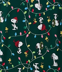 Peanuts Snoopy Tossed Print Long Sleeve Henley & Jogger Cozy Jersey Holiday Pajama Set