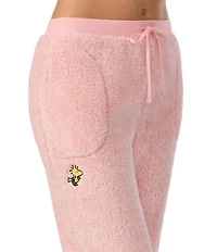 Peanuts Solid Cozy Plush Drawstring Tie Coordinating Sleep Pants