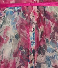 Pear Culture Floral Printed Mesh V-Neck Sleeveless Dress