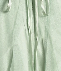 Pear Culture Glitter Mesh Rhinestone Halter Neck Corseted Ruffled Dress