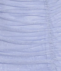 Pear Culture Glitter Mesh Sheath Knee Length Dress