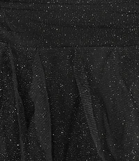 Pear Culture Glitter Mesh Strapless Corkscrew Ruffle High-Low Dress
