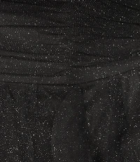 Pear Culture Glitter Mesh Strapless High-Low Dress