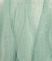 Pear Culture Glitter Mesh Tulle Corkscrew High-Low Dress