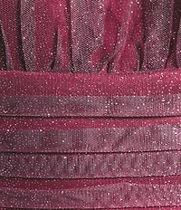 Pear Culture Glitter Ombre Corkscrew Tulle Long Dress