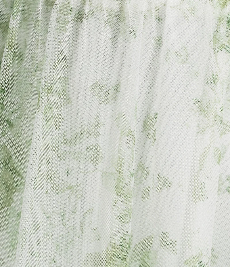 Pear Culture Plus Size Floral Printed Mesh V-Neck Dress