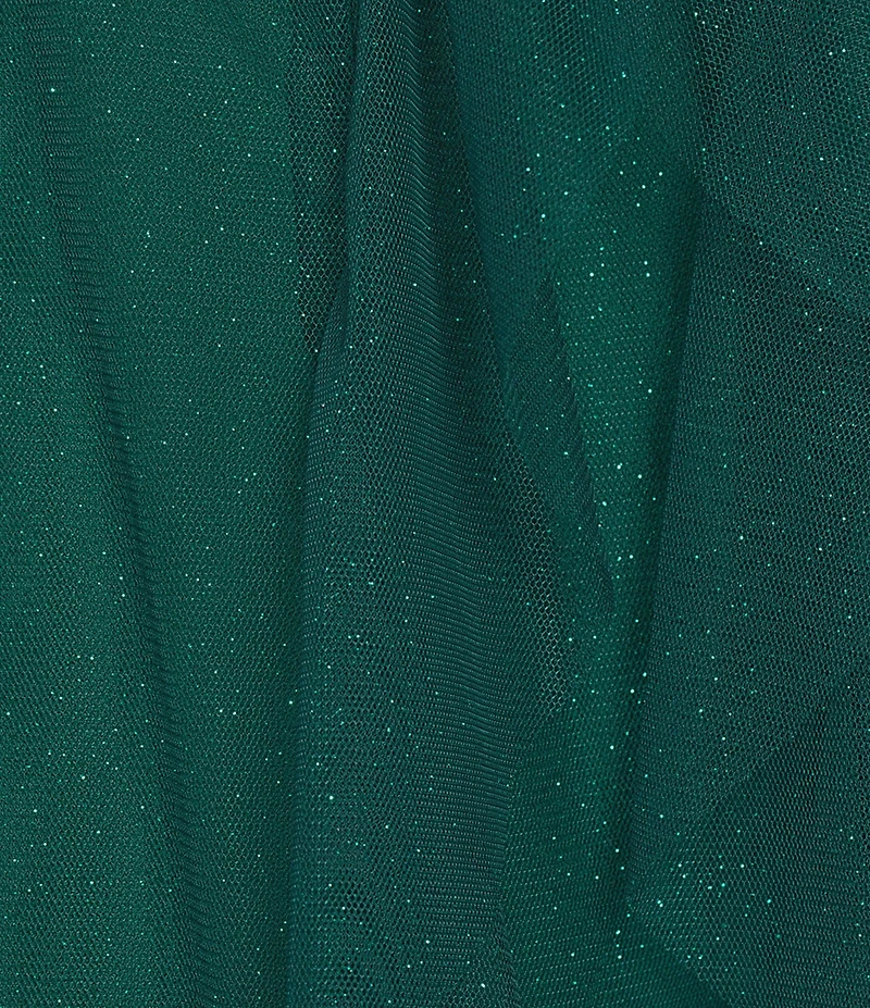 Pear Culture Plus Size Glitter Mesh Sweetheart Neck Sleeveless Dress