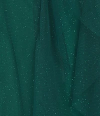 Pear Culture Plus Size Glitter Mesh Sweetheart Neck Sleeveless Dress