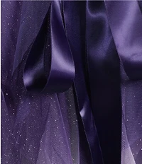 Pear Culture Plus Size Glitter Ombre Mesh Strapless Tie Waist Corkscrew Dress