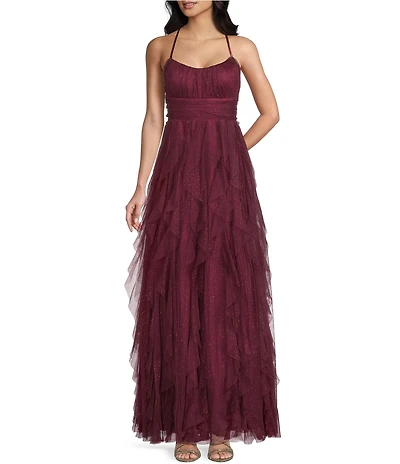 Pear Culture Spaghetti Strap Emma Glitter GLM Cork Dress