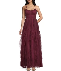 Pear Culture Spaghetti Strap Emma Glitter GLM Cork Dress