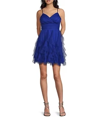 Pear Culture Spaghetti Strap Glitter Cork Dress