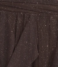 Pear Culture Spaghetti Strap Glitter Cork Dress