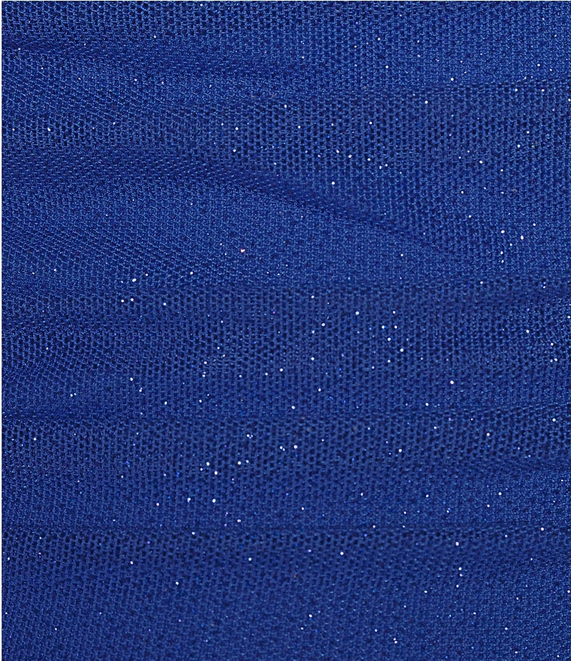 Pear Culture Spaghetti Strap Square Neck Wrap Tail Glitter Dress