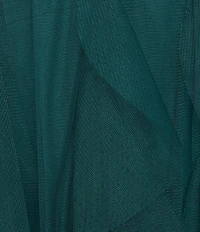 Pear Culture V-Neck Lace-Up Back Mesh Ruffle Dress