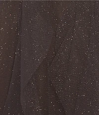 Pear Culture Scoop Neck Lace Up Back Glitter Fit & Flare Mini Dress