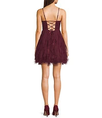 Pear Culture V-Neck Corset Waist Tiered Dress
