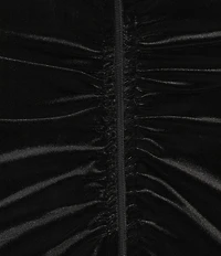 Pear Culture Velvet Embellished U-Notch Neck Dress