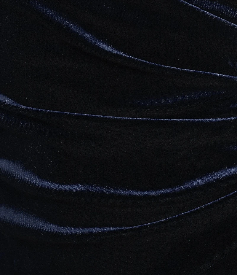 Pear Culture Velvet Long Sleeve Faux Wrap Dress