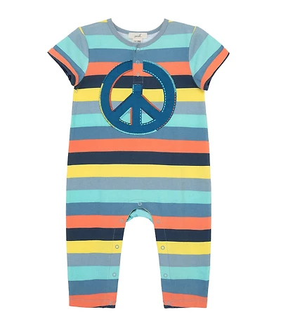Peek Baby Boys/Girls Multi Stripe Peace Coverall