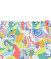 Peek Baby Girls Sleeveless Ruffled Solid Knit Tank Top & Printed Shorts Set
