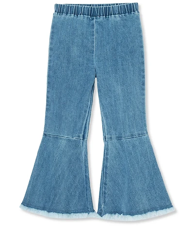 Peek Little/Big Girls 2T-10 Fringe-Accented Flare-Leg Denim Pants