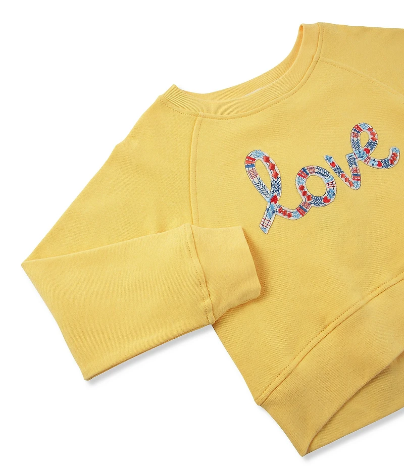 Peek Little/Big Girls 2T-10 Long Sleeve Love Top & Heart-Screen Print Barrel Jeans Set