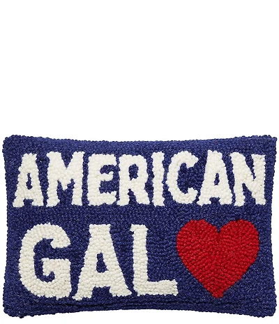 Peking Handicraft Americana Collection American Gal Wool Hook Mini Pillow