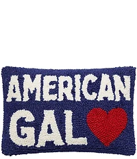 Peking Handicraft Americana Collection American Gal Wool Hook Mini Pillow