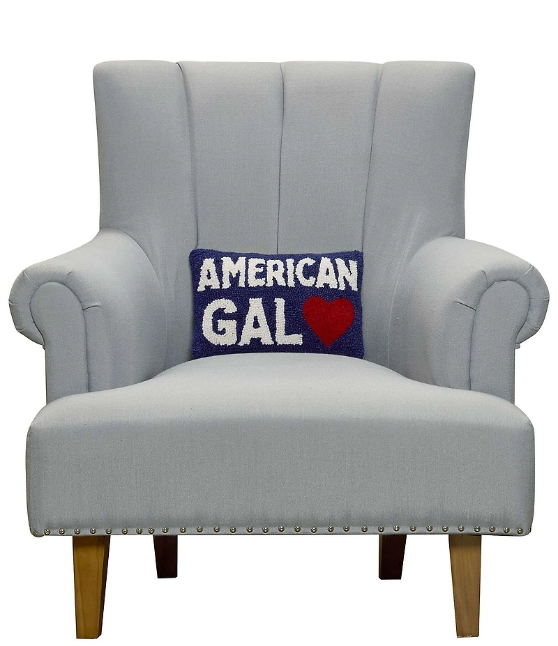 Peking Handicraft Americana Collection American Gal Wool Hook Mini Pillow