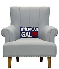 Peking Handicraft Americana Collection American Gal Wool Hook Mini Pillow