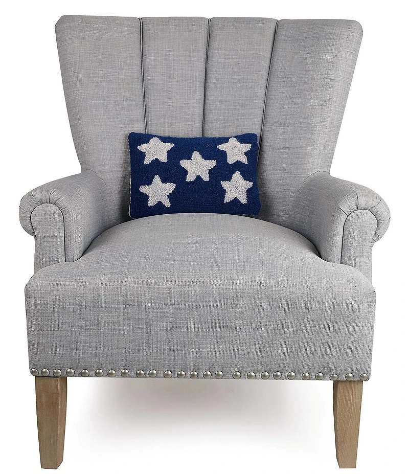 Peking Handicraft Americana Patriotic Stars Wool Hook Mini Pillow