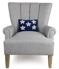 Peking Handicraft Americana Patriotic Stars Wool Hook Mini Pillow