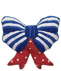 Peking Handicraft Americana Shaped Patriotic Bow Wool Hook Pillow